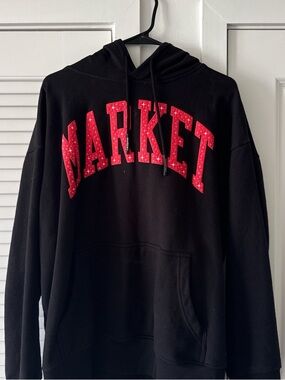 MARKET Black Hoodie with Red Lettering - Unbranded